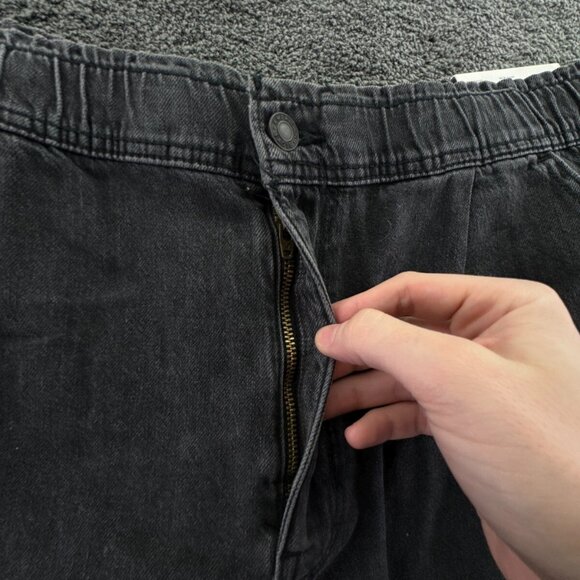 NWT American Eagle Dark Gray Shorts Elastic Waist Size 14 (32W) W/ Pockets - Picture 5 of 12